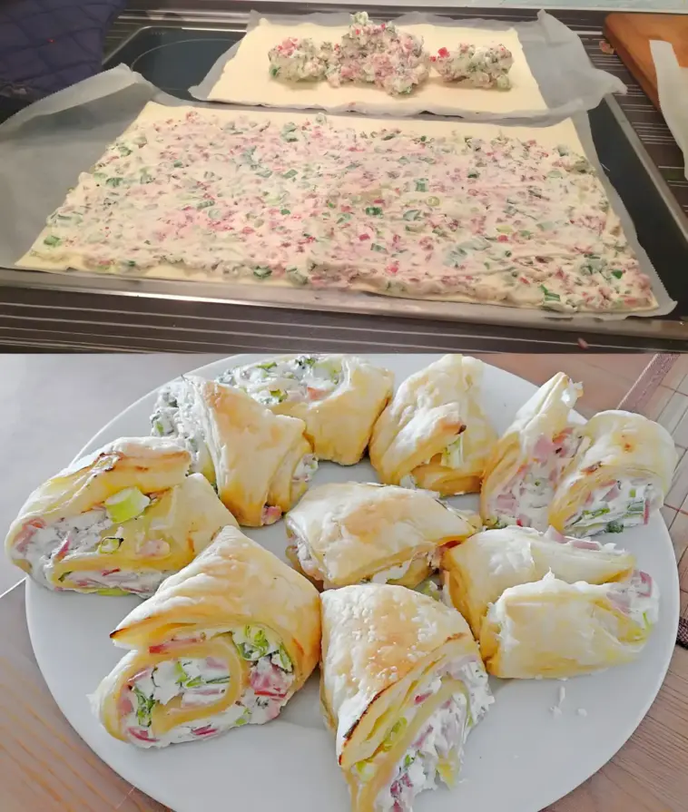 Flammkuchenrolle fuer die ganze Familie
