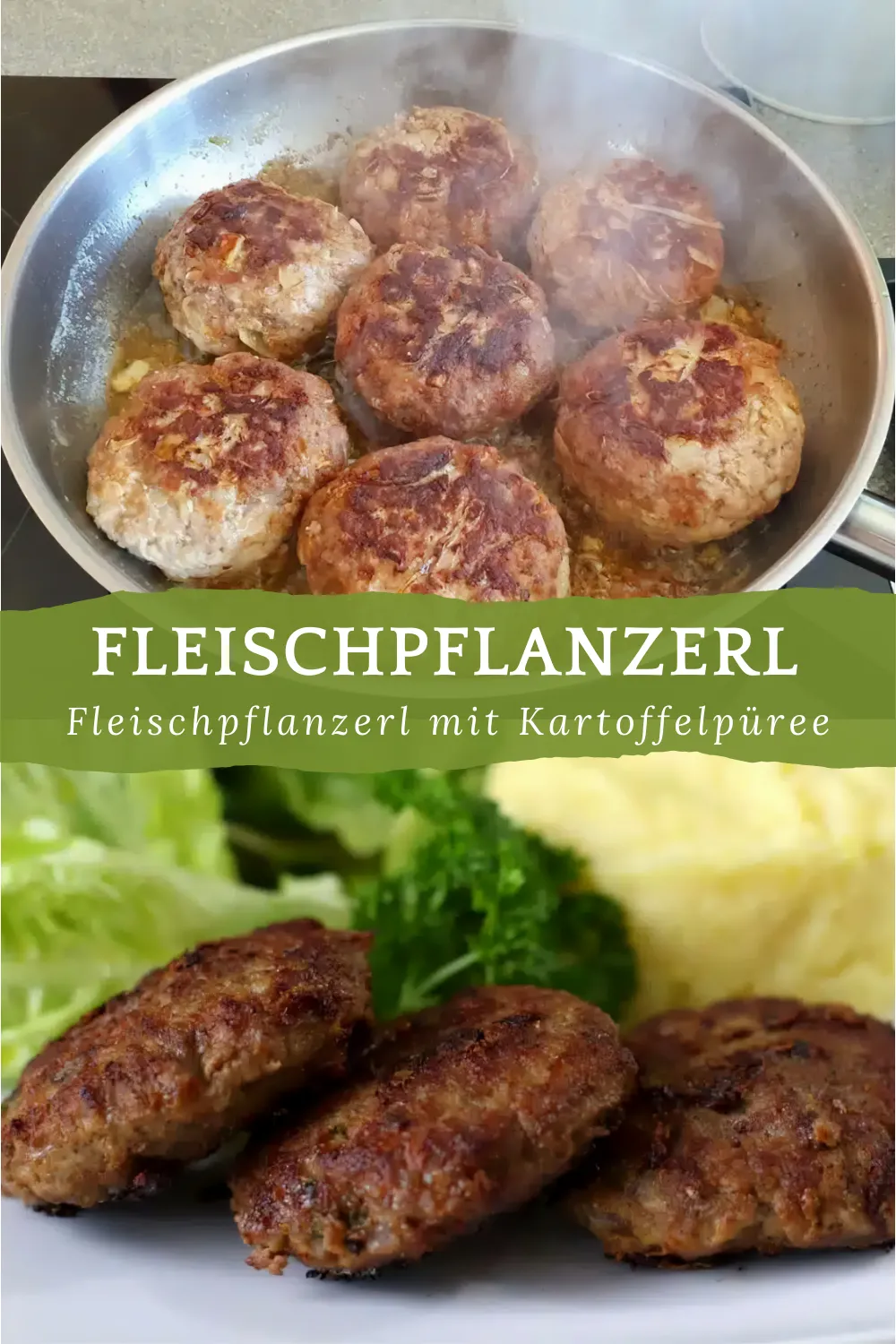 Fleischpflanzerl mit Kartoffelpüree und Gurkensalat 1 Fleischpflanzerl mit Kartoffelpueree und Gurkensalat 2