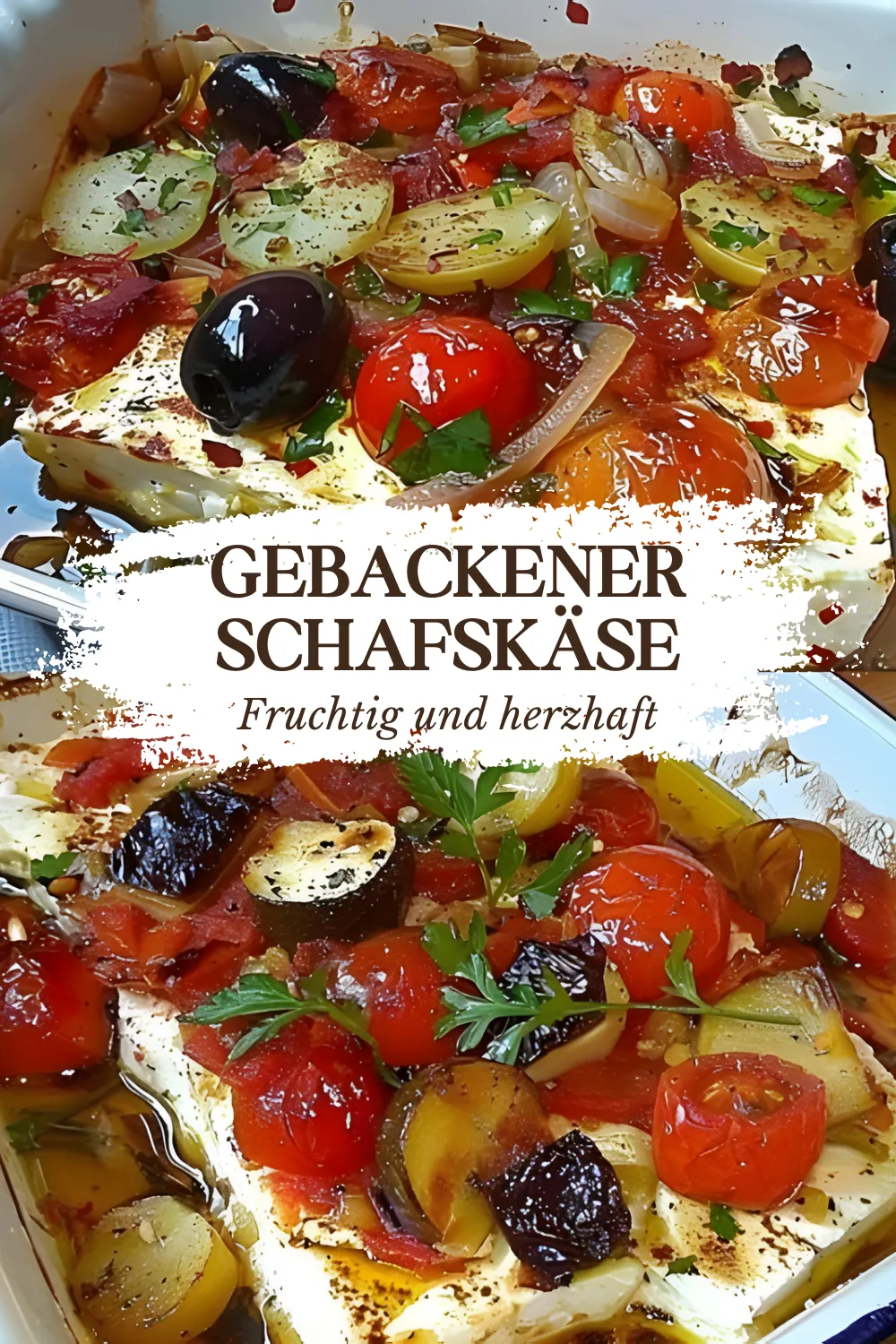 Gebackener Schafskäse mit Knoblauch und 15 kleine Tomaten 1 Gebackener Schafskaese mit Knoblauch und 15 kleine Tomaten 1