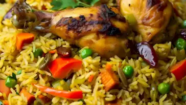 Gebackenes Haehnchen mit Reis Ein Topf Rezept
