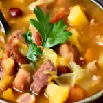 Portugiesische Bohnensuppe mit Schweinshaxen und Wurst