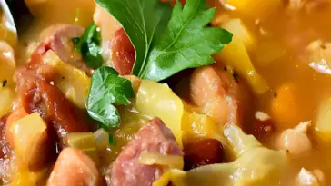 Portugiesische Bohnensuppe mit Schweinshaxen und Wurst