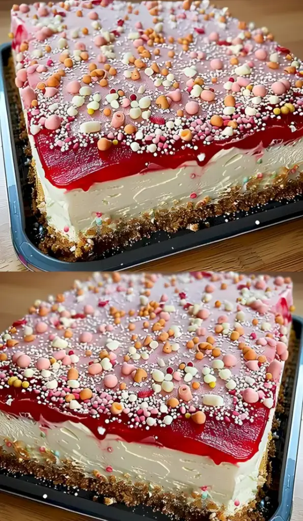 Spaghettieis Blechkuchen mit 400g Erdbeeren ein Tassenrezept