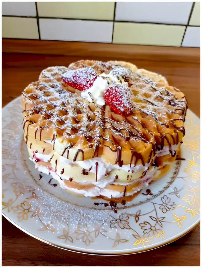 Waffeltorte mit 500 g Quark und 550 g Erdbeeren 1 Waffeltorte mit 500 g Quark und 550 g Erdbeeren