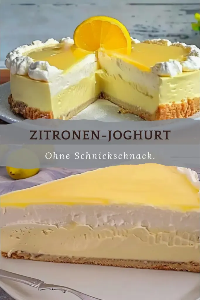 Einfache und erfrischende Zitronen-Joghurt-Torte ohne Schnickschnack 1 Zitronen Joghurt Torte ohne Schnickschnack