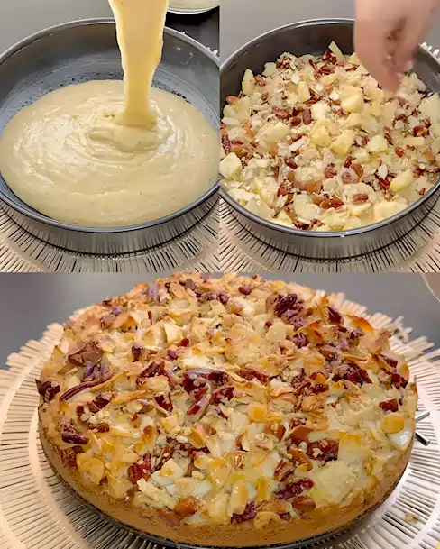 Einfacher Apfelkuchen mit Nüssen Rezept zum Backen