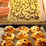 Schneller Blatterteigstrudel mit Schokolade und Sahne