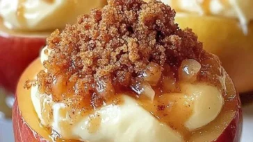 Apfel mit Cheesecake Fullung ein himmlisches Dessert