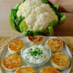 Blumenkohl Kase Frikadellen mit Sour Cream Dip