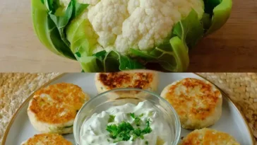 Blumenkohl Kase Frikadellen mit Sour Cream Dip