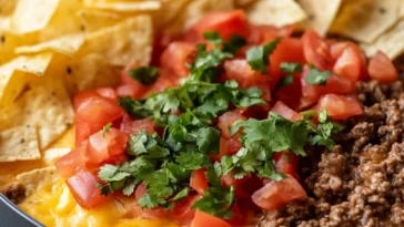Cremiger Rotel Dip mit Hackfleisch und Kase