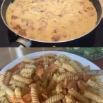 Deftiges Wurstchen Gulasch mit Penne und Senf