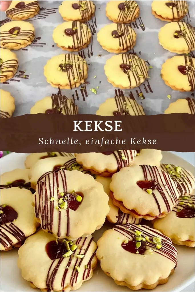 Zarte Butterkekse mit Erdbeerkonfitüre einfach selbstgemacht 1 Die Kekse zergehen auf der Zunge Unglaublich gute und einfache schnelle Kekse 2