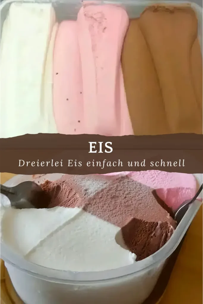 Eis in drei Geschmacksrichtungen Einfach und schnell