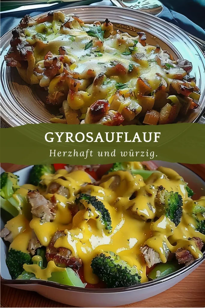 Gyrosauflauf mit Knoblauch und 2 Becher Sauce Hollandaise