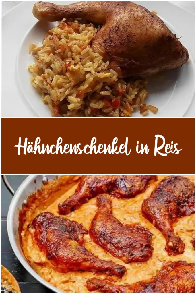 Hahnchenschenkel in Reis