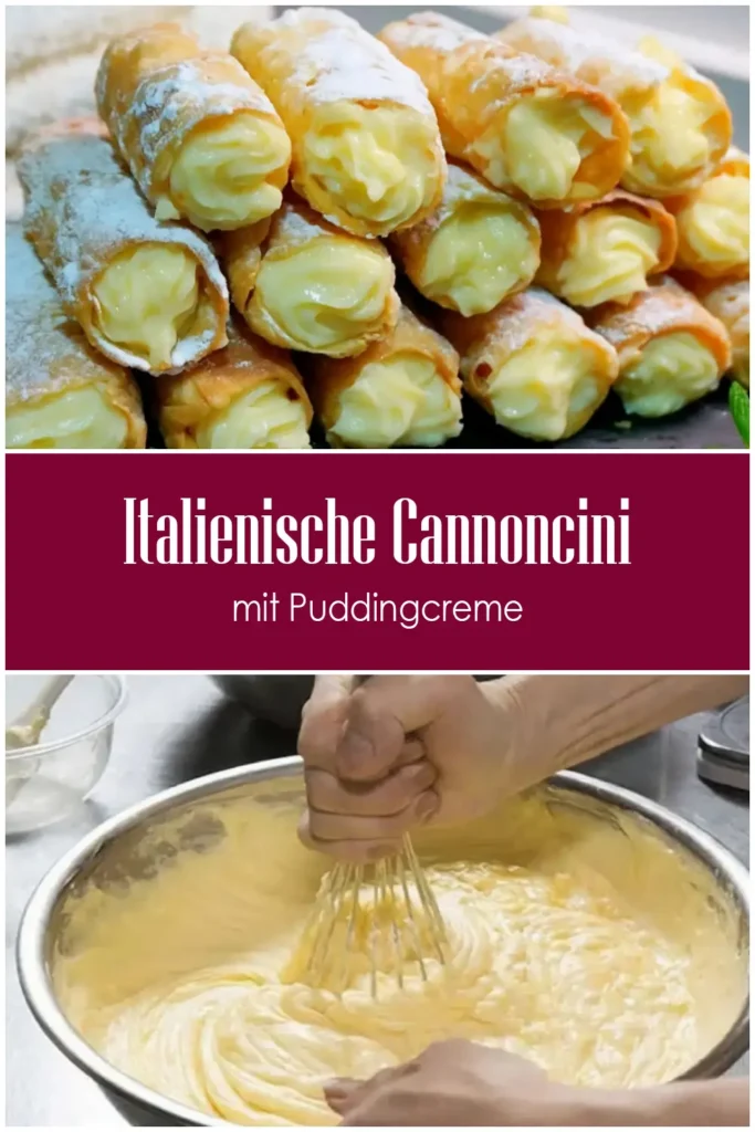 Italienische Cannoncini mit Puddingcreme