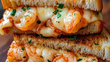Kase Garnelen Toast mit Knoblauchbrot
