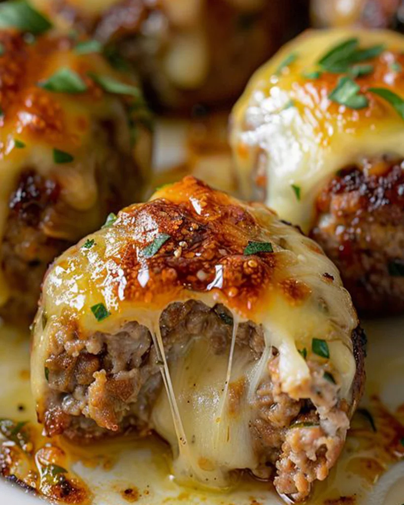 Käsegefüllte Frikadellenhäppchen mit Gouda 1 Käsegefüllte Frikadellenhäppchen mit Gouda
