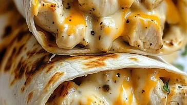 Kasige Knoblauch Hahnchen Wraps fur schnelle Abendessen