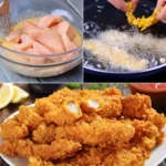Knusprige Hahnchenstreifen Goldbraun Frittiert Einfach Selbstgemacht