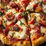 Pikante Calabrese Pizza mit gerostetem Paprika