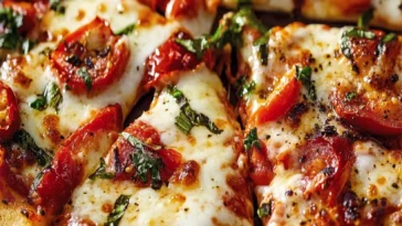 Pikante Calabrese Pizza mit gerostetem Paprika