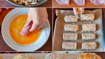 Schinken Kase Pilz Rollchen Einfach Lecker Zubereitet