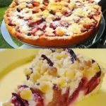 Schneller Zwetschgenkuchen mit Streuseln und Pudding
