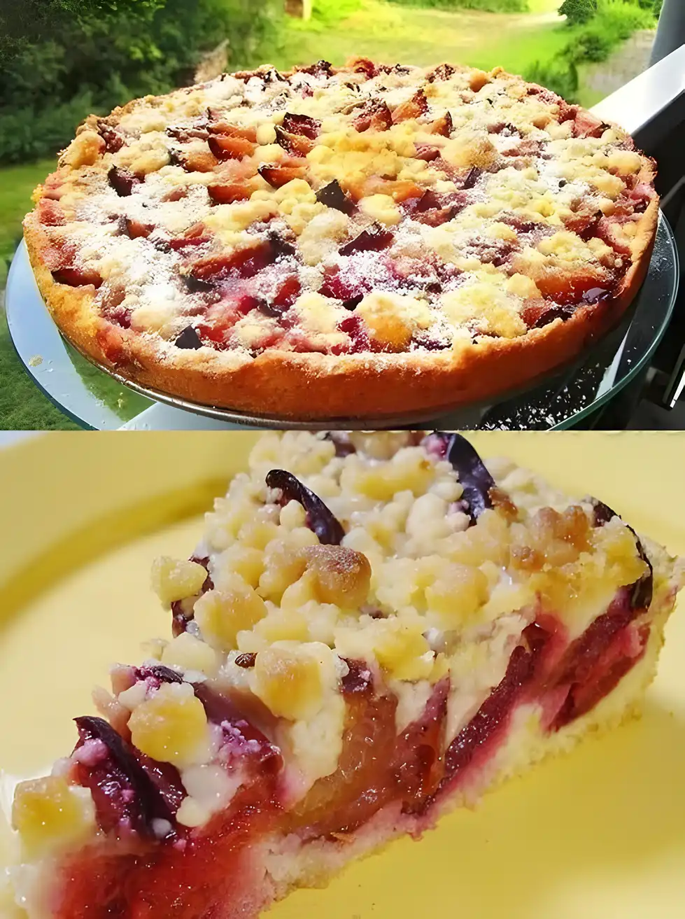Schneller Zwetschgenkuchen mit Streuseln und Pudding