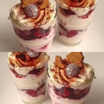 Schnelles Weihnachts Tiramisu mit Spekulatius und Himbeeren