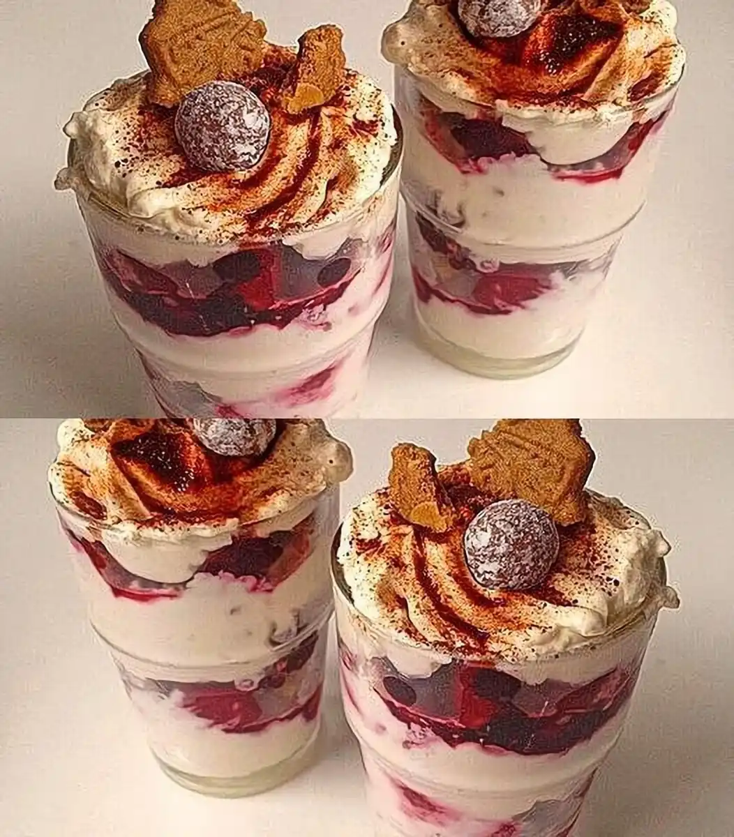 Schnelles Weihnachts Tiramisu mit Spekulatius und Himbeeren