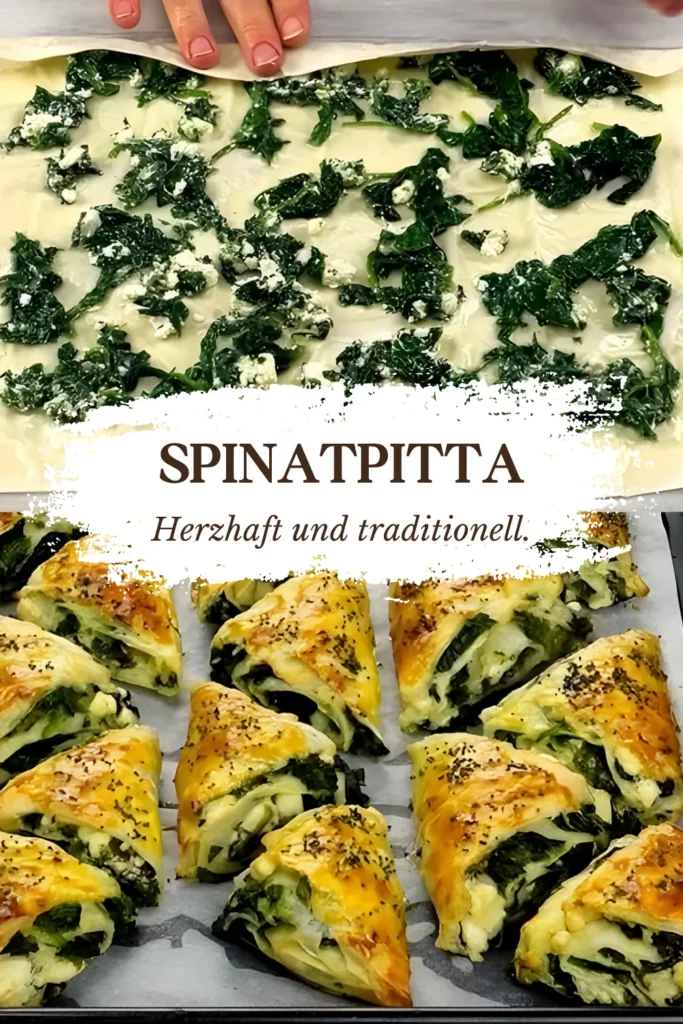 Spinatpitta auf Griechische Art mit Feta Kase und Mohn