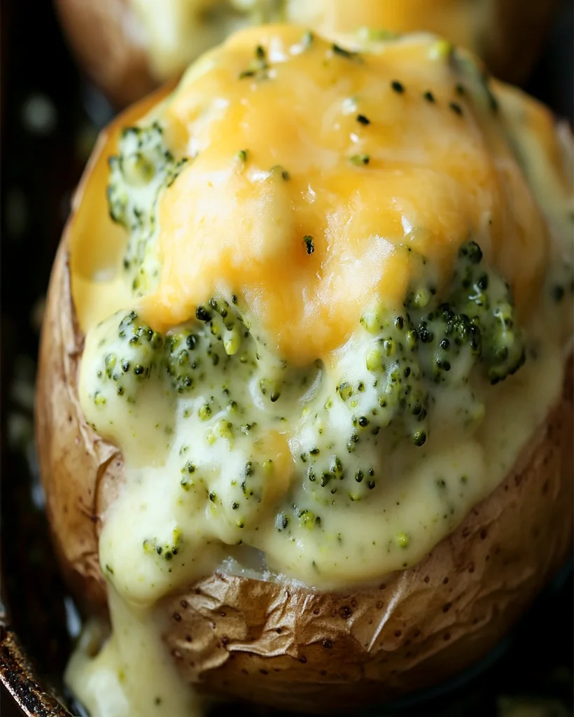 Überbackene Kartoffeln mit Brokkoli-Käse-Sauce