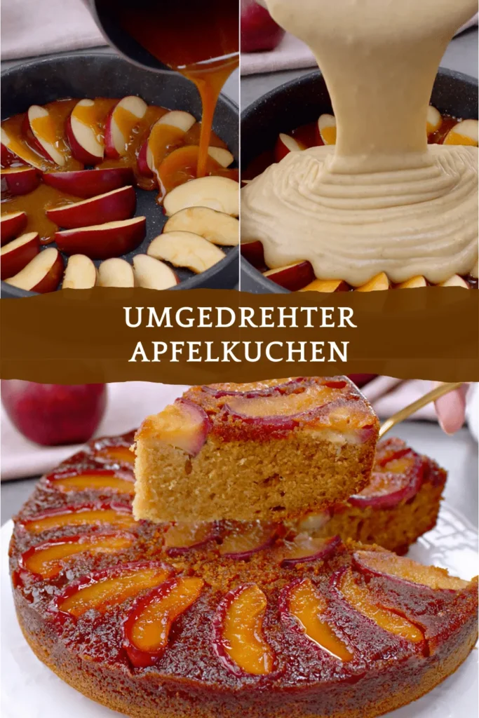 Köstlicher Umgedrehter Apfelkuchen mit süßem Karamell 1 Umgedrehter Apfelkuchen Sie werden es lieben