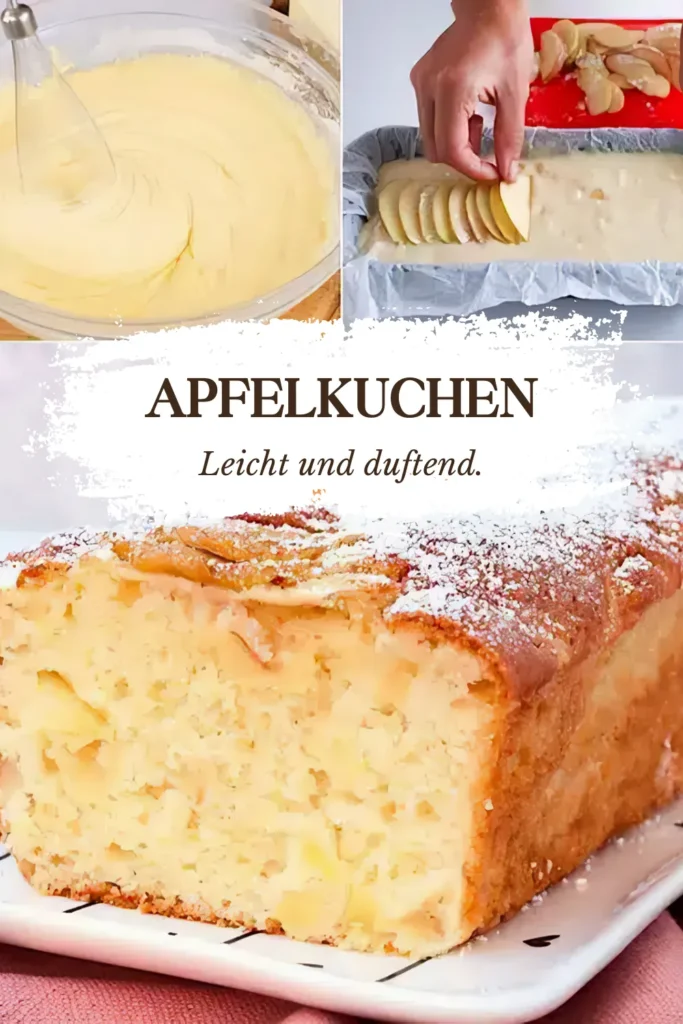 Schneller, fluffiger Apfelkuchen mit Zimt und Äpfeln 1 Woow Keine Butter aber viel fluffiger und duftender Rezept fur leckeren und schnellen Apfelkuchen 2