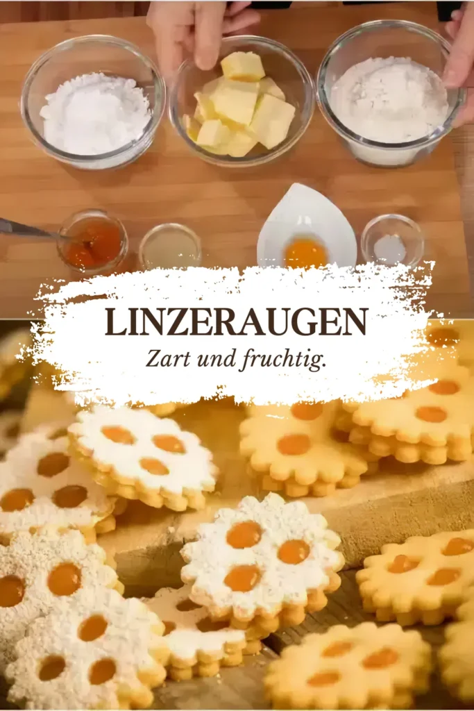 Zarte Linzeraugen mit fruchtiger Marmeladenfüllung selbst backen 1 Wunderbar zart – Linzeraugen 2