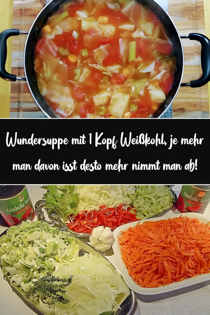 Wundersuppe mit 1 Kopf Weiskohl je mehr man davon isst desto mehr nimmt man ab