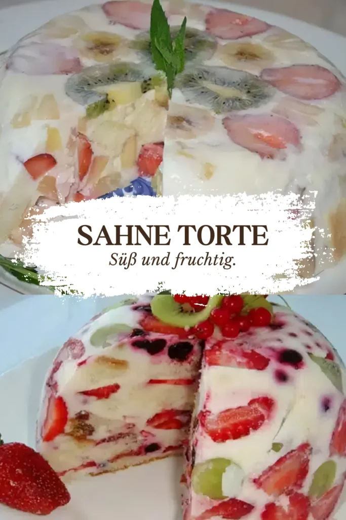 ZACK ZACK Sahne Torte mit Obst ohne Backen und in nur 5 Minuten zubereitet 2