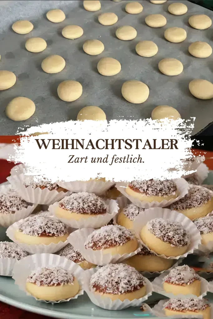 Zarte Weihnachts-Taler mit Schokolade und Kokosraspeln 1 Zarte Weihnachts Taler die euch auf der Zunge zergehen 2