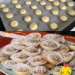 Zarte Weihnachts Taler mit Schokolade und Kokosraspeln