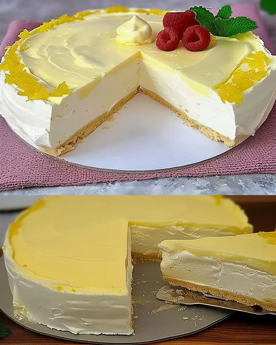 Zitronen Joghurt Torte Leicht und Locker Gebacken
