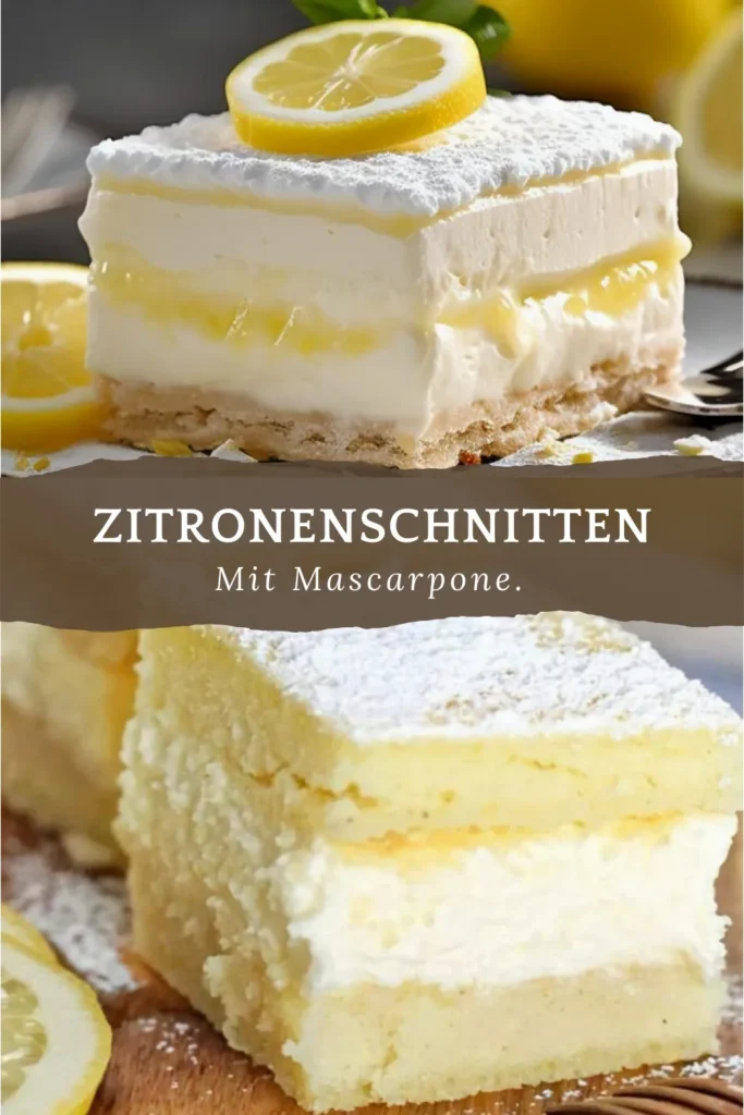 Zitronen Mascarpone Schnitten