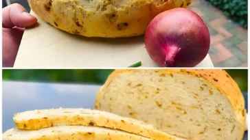 Zwiebelbrot ohne Hefe mit 250 g Magerquark W2xEX 2.5x Q99 1