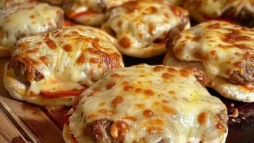 Deutscher Salami-Burger mit Mozzarella auf einem Teller serviert