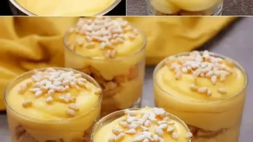 Ein köstliches cremiges Dessert in einer eleganten Schale serviert