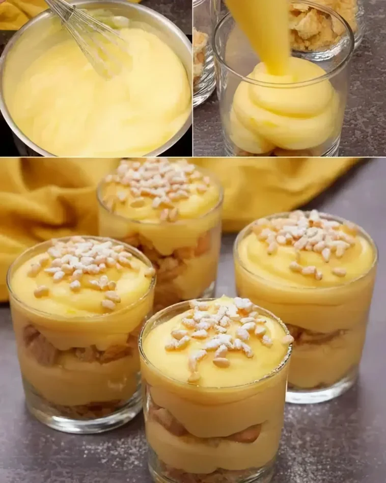Ein cremiges Dessert, das jeder lieben wird 4 Ein köstliches cremiges Dessert in einer eleganten Schale serviert