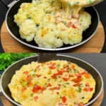 Herzhafte Blumenkohlpfanne mit Eiern und Tomaten 3 Herzhafte Blumenkohlpfanne mit Eiern und Tomaten, gesundes Rezept