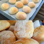 Joghurtbrötchen 3 Frisch gebackene Joghurtbrötchen mit goldbrauner Kruste