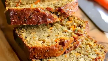 Köstliches hausgemachtes Karottenbrot mit frischen Karotten und Gewürzen.